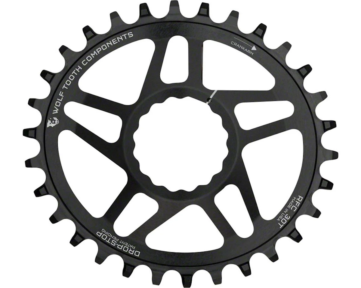 Wolf Tooth Components Elliptical Direct Mount Chainring (Black) (Drop-Stop A) (Single) (6mm Offset) (32T) (Race Face ...